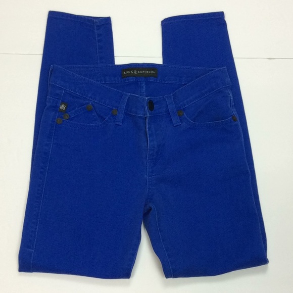 Rock & Republic Ladies Blue Skinny Jeans Sz 2 - Picture 2 of 8